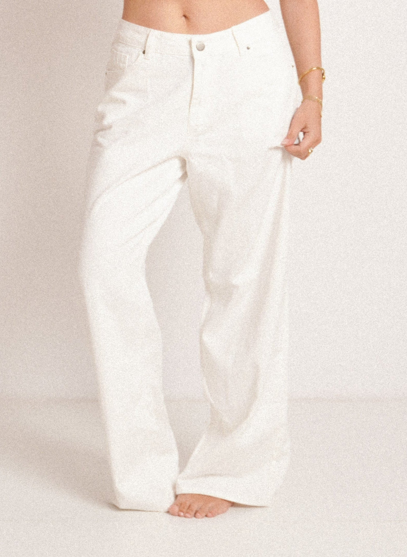 Blugi wide fit cu talie înaltă star BROWN ⭐