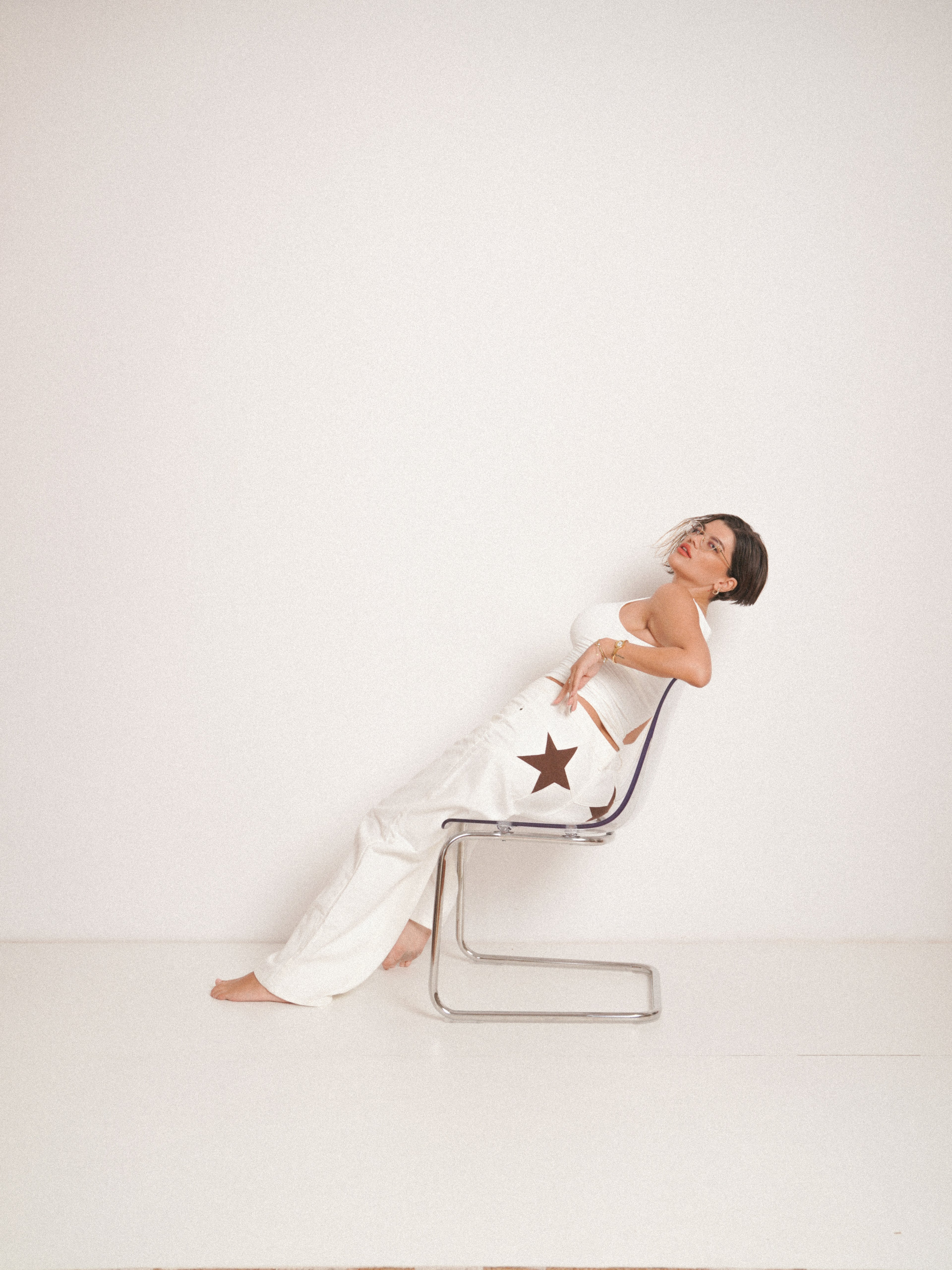 Blugi wide fit cu talie înaltă star BROWN ⭐