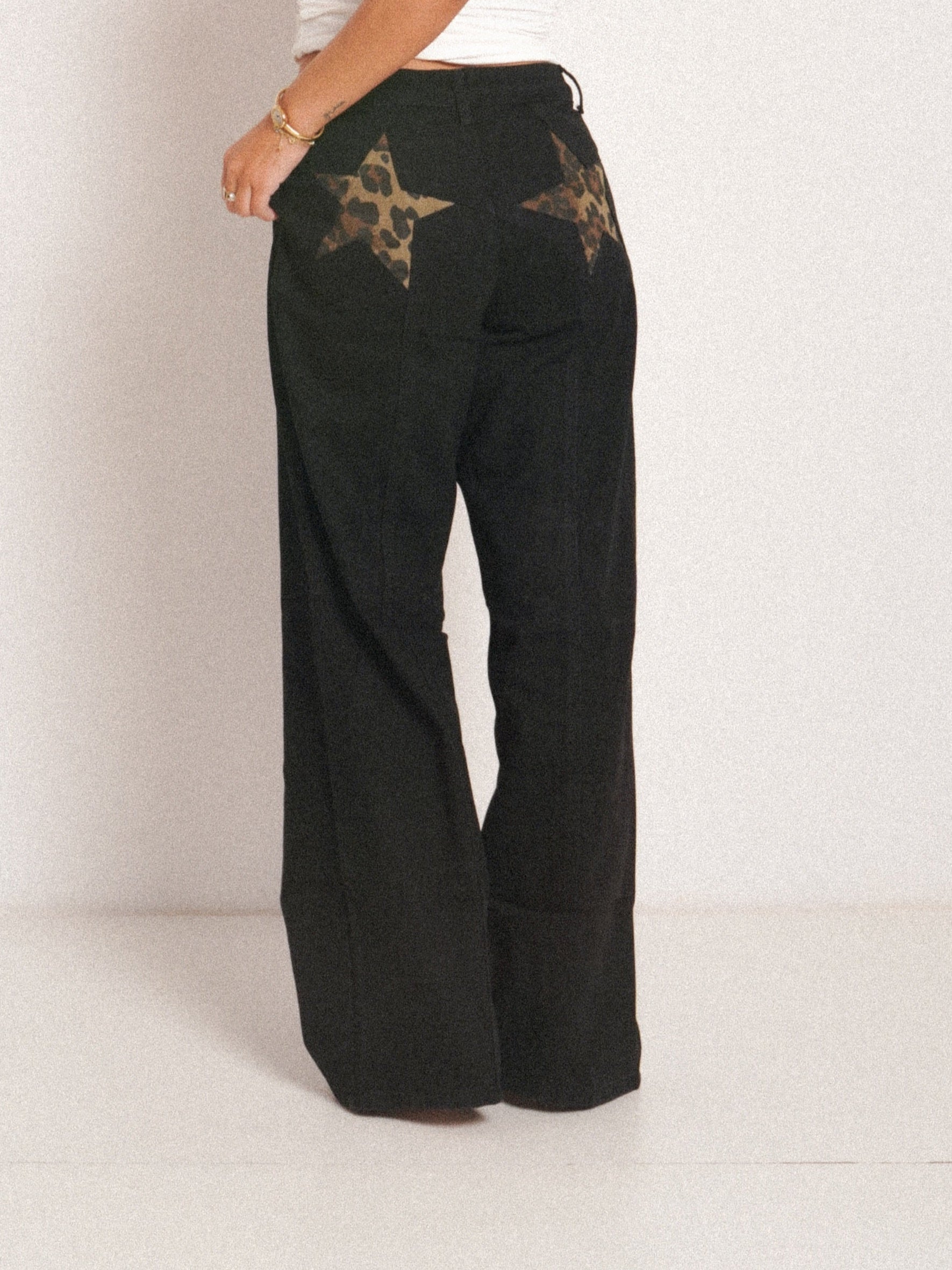 Blugi wide fit cu talie înaltă star LEO ⭐